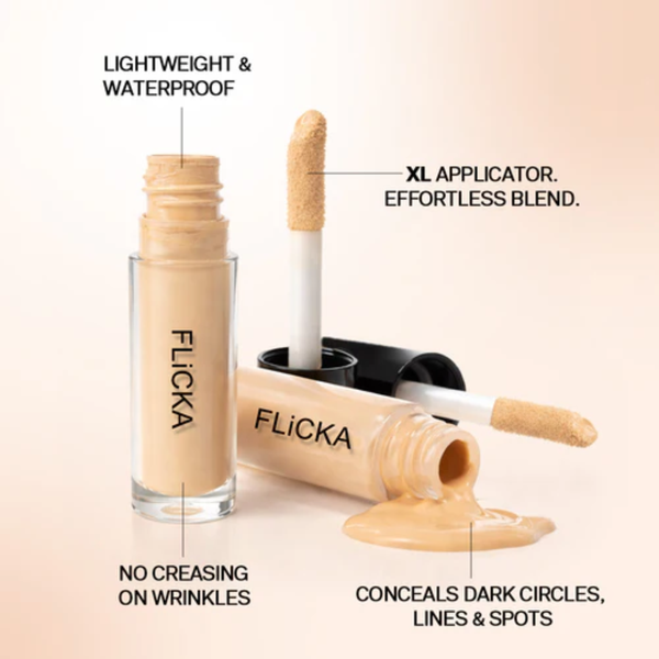 FLICKA Silk Touch & Blend & Shine Face Trio Deal | Hydrating Primer + SPF Foundation + Concealer